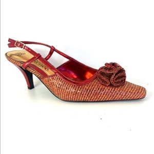 Dressy red color J Renee low heel shoes new in box size 6.5